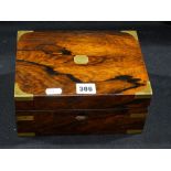 A Victorian Rosewood Writing Box With Fitment