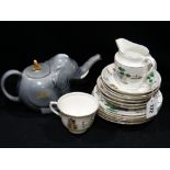 A 19 Piece Colclough China Tea Set With Circus Pattern