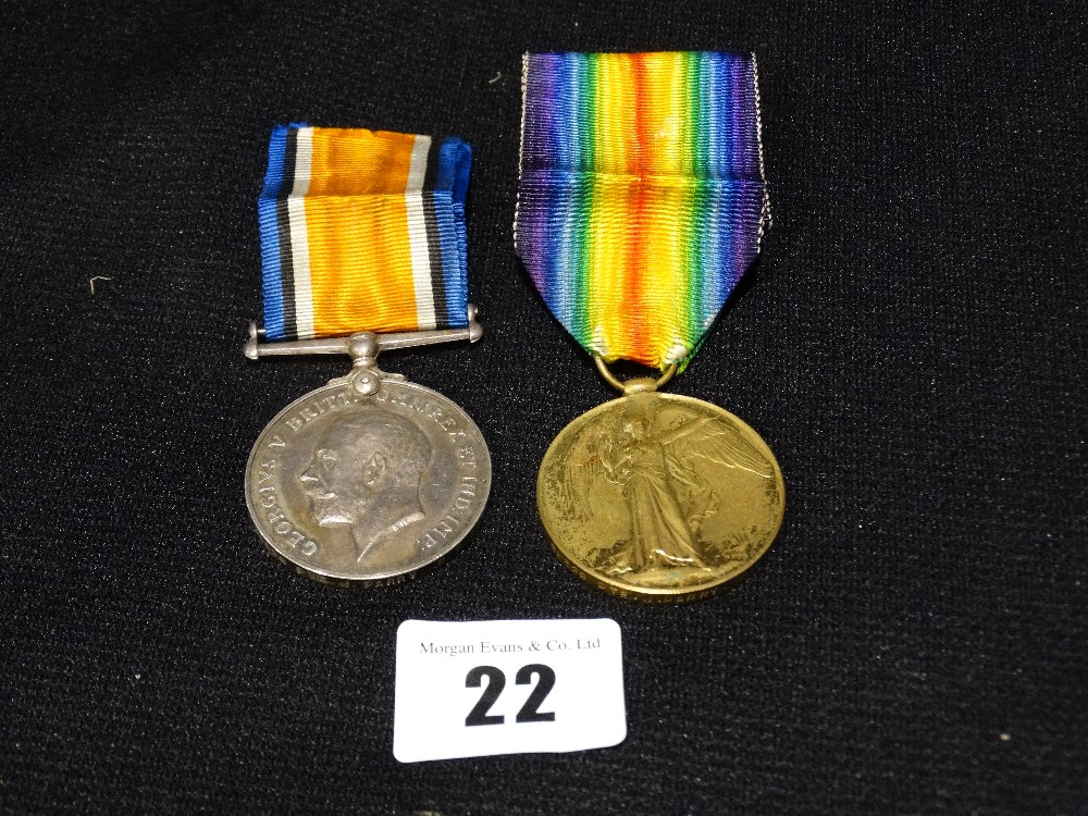 A 1st World War Pair of War & Victory Medals To 39629 Pte J. Parry,Royal Welsh Fusiliers,Together