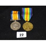 A 1st World War Pair of War & Victory Medals To 39629 Pte J. Parry,Royal Welsh Fusiliers,Together