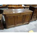 An Antique Oak Three Panel Front Blanket Chest
