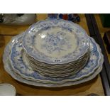 Three Asiatic Pheasant Pattern Meat Plates Together With 9 Circular Plates