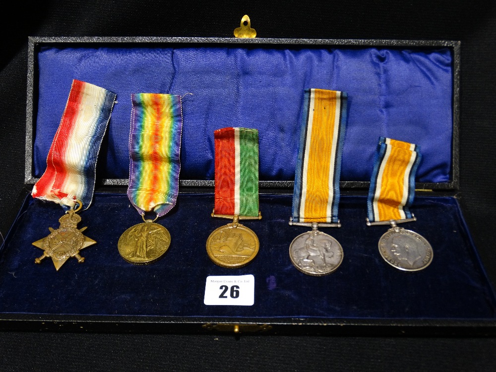 A Group of Five 1st World War Medals, To Cabin Boy Alfred F. Aston Mfa, of 9 High Terrace,