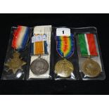 A Group of Four 1st World War, Service Medals, 1914-15 Star, British War Medal, Mercantile Marine