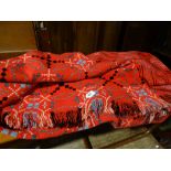 A Red Ground Welsh Woollen Blanket