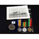 A 1st World War, War Medal & Mercantile Marine Medal to Lounge Steward John George Kent Who Was Lost