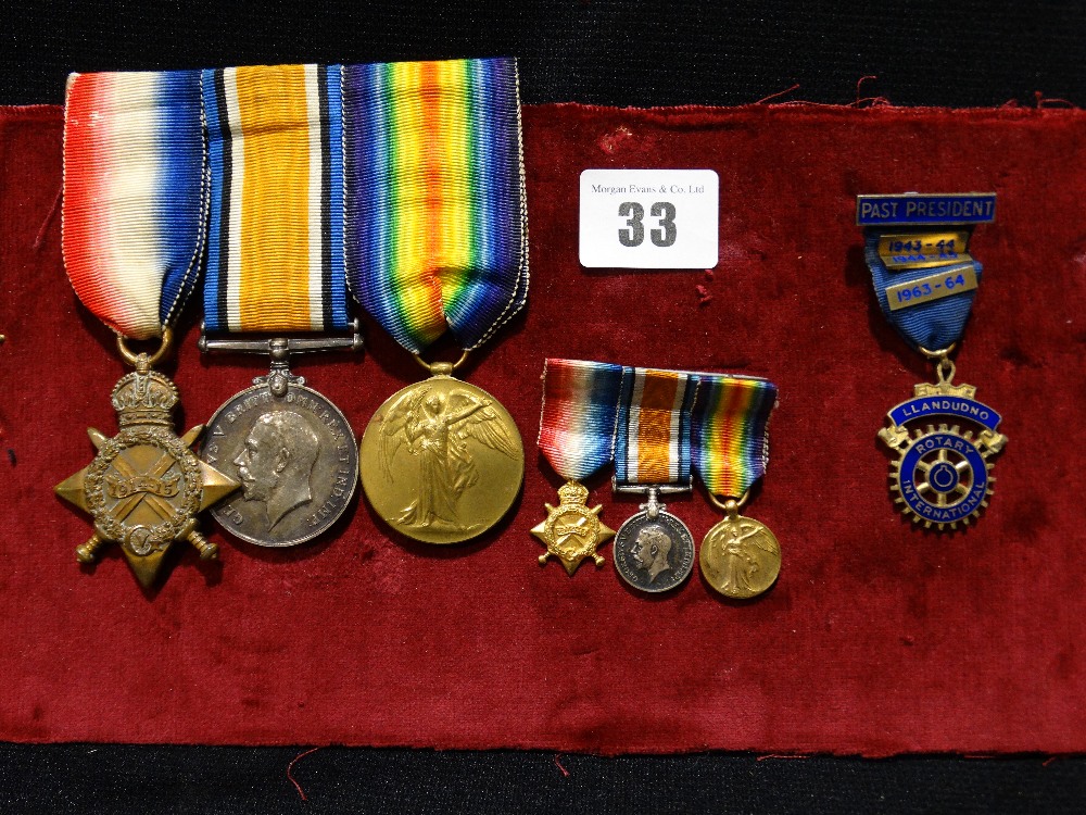 A 1st World War Trio, To 24292 Pte A. Hughes, Royal Welsh Fusiliers, Together with Miniature