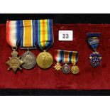 A 1st World War Trio, To 24292 Pte A. Hughes, Royal Welsh Fusiliers, Together with Miniature