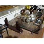 2 Polished Oak Art Deco Period Photograph and Fruit Stands