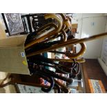 A Collection of Mixed Vintage Walking Sticks Umbrella’s