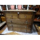 An Antique Oak Chest Of Two Short & Three Long Drawers