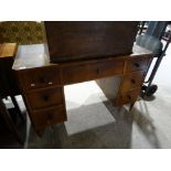 A Walnut Veneered Knee Hole Desk