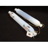 Two Victorian Milk Glass Rolling Pins