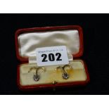 A Pair Of Diamond & Possibly Gold Horse Shoe & Heart Clips