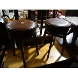 A Pair Of Mid 20th Century Circular Seated Stools