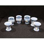 Six 20th Century Wedgwood Blue Jasperware Vases