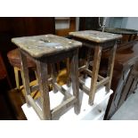 A Pair Of School Room Type Stools