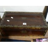 A 19th Century Rosewood & Brass Inlaid Writing Slope