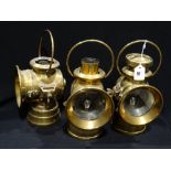 Three Vintage Lucas King Of The Road Car Lamps