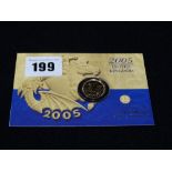A 2005 Half Sovereign Within A Royal Mint Card Holder