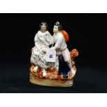 A Staffordshire Pottery Theatrical Figure Of "Paul & Virginia"