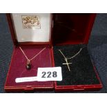 A 9ct Gold Pendant On A 9ct Gold Chain, Together With A 9ct Gold Crucifix & Chain