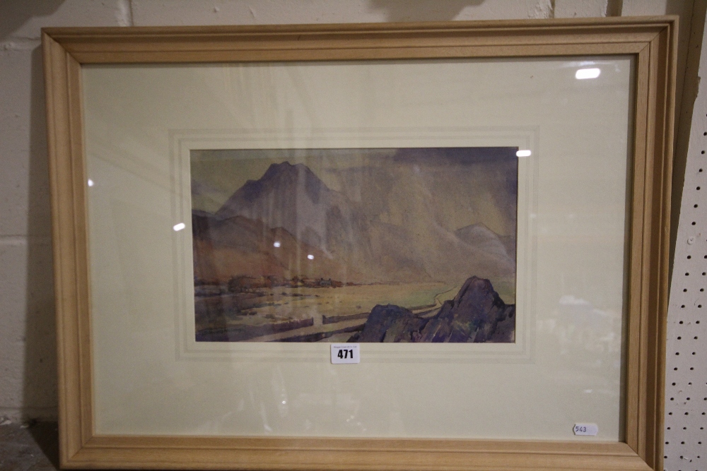 Harry Hughes Williams, Watercolour, Panoramic View Of The Ogwen Valley With Cottage In The