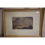 Harry Hughes Williams, Watercolour, Panoramic View Of The Ogwen Valley With Cottage In The