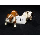 A Beswick Model Standing Bulldog, Together With A Royal Doulton Seated Bulldog