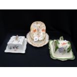 Three Edwardian Pottery Cheese Dishes