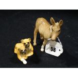 A Beswick Model Donkey Foal, Together With A Beswick Group Of Two Boxer Dogs