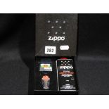 A Boxed Zippo Petrol Lighter With Welsh Flag