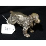 An Italian Silver Model Spaniel, Marked 925