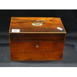 A 19th Century Rosewood Tea Caddy Retaining Interior Compartments