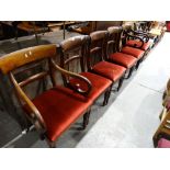 A Set Of Four 19th Century Mahogany Curved Top Rail Dining Chairs, Together With A Pair Of Similar