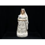 A Staffordshire Pottery Portrait Figure Queen Of England, 17" High