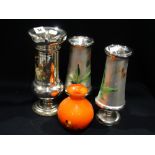 Four Victorian Mercury Glass Vases, Together With Three Further Vases