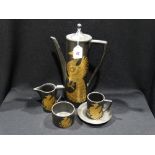 A Port Meirion Pottery Fifteen Piece Phoenix Pattern Coffee Set, Designed By John Cuffley