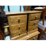A Pair Of Pine Three Drawer Bedside Chests