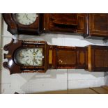 An Antique Oak & Mahogany Encased Long Case Clock, The Arched Painted Dial With Eight Day Movement,