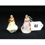 Two Rare Miniature Doulton Figures By V.Peers, Doris & Ada