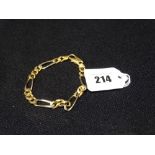 A Heavy Gents Flat Link Bracelet, Marked 750