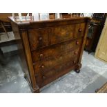 A Victorian Mahogany Chest Of Four Long Drawers