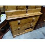 An Antique Pine Bedroom Chest Of Two Long & One Short Drawer