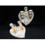 A Pair Of Portuguese Faience Ware Twin Sconce Wall Brackets