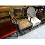 An Antique Farmhouse Elbow Chair