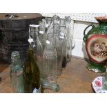 Eleven Vintage Glass Bottles