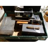 A Box Of Vintage Camera Equipment