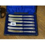 A Cased Set Of Six Silver Handled Tea Knives