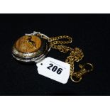 A Contemporary Collectors Pocket Watch & Chain, Depicting A Colt 45 Revolver